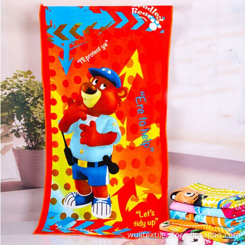 Microfiber Ultra-Soft Printed Bath Towel Beach Towel for Children (WJ-B993)